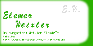 elemer weixler business card